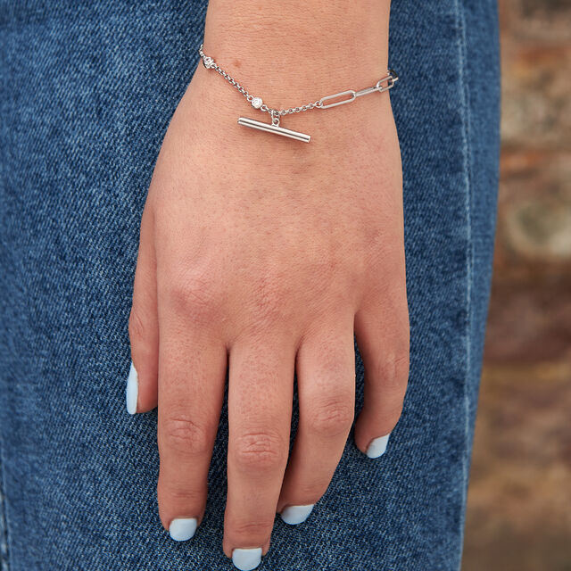 Classic Mismatch Tbar Silver Bracelet