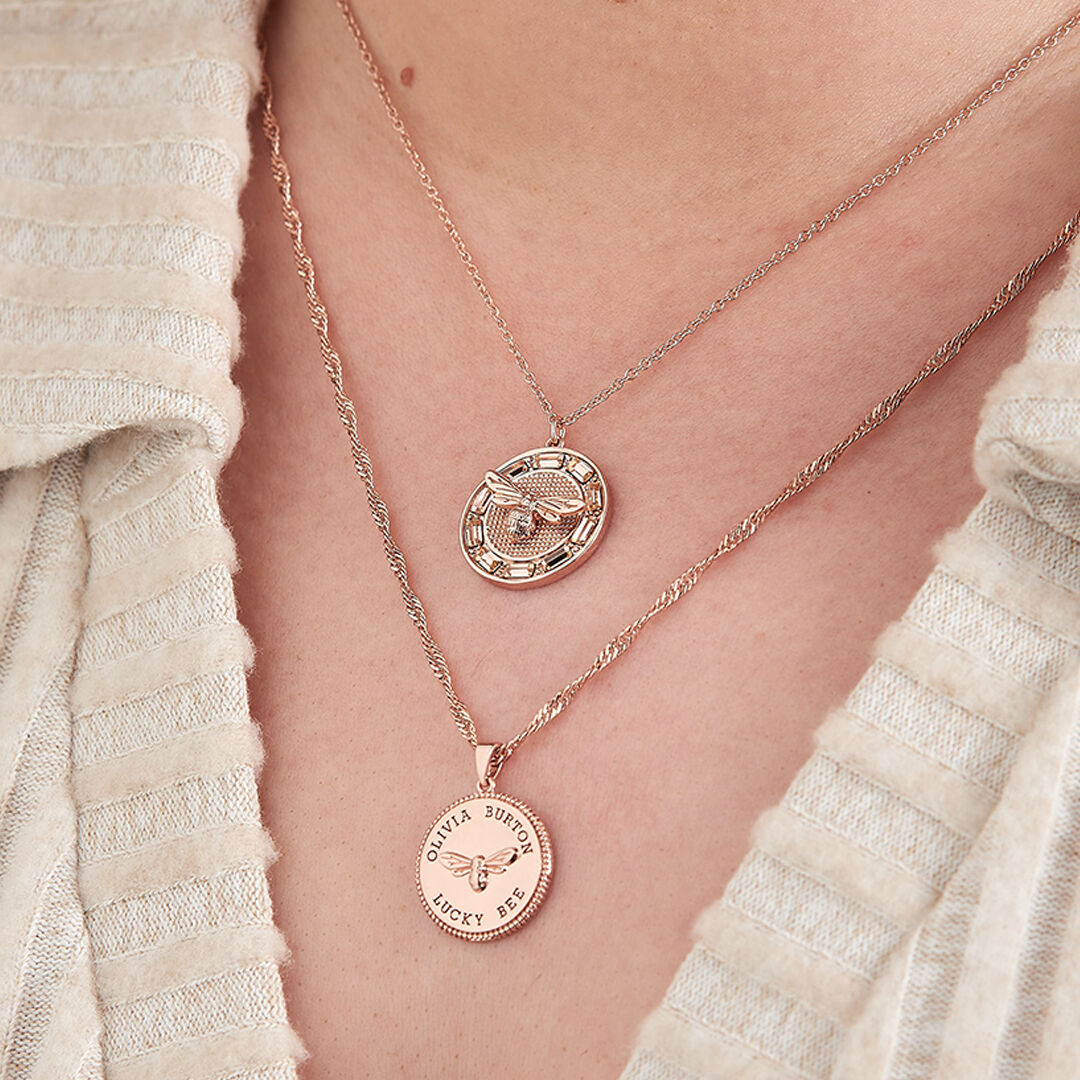 Olivia Burton | Movado Company Store |Semi Precious Necklace Gold & Rose  Quartz