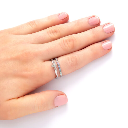Rainbow Bee Ring Silver (L)