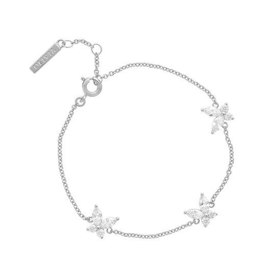 Sparkle Butterfly Silver Marquise Bracelet