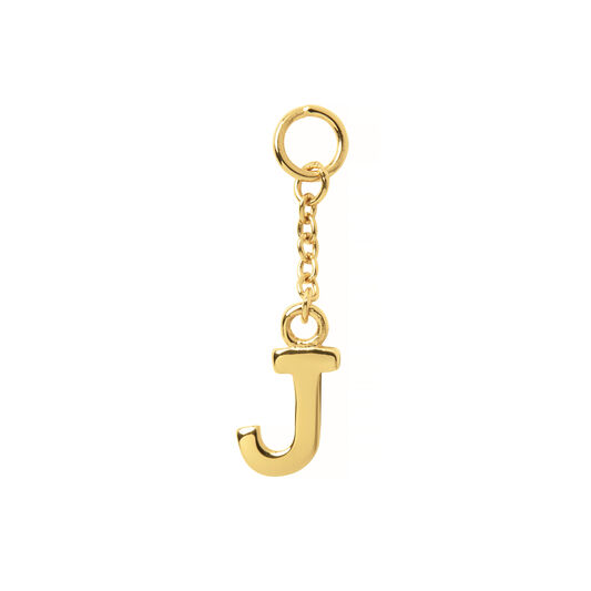 J Alphabet Huggie Charm Gold
