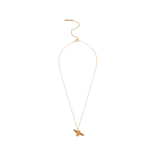 3D Bee Pendant Necklace Gold