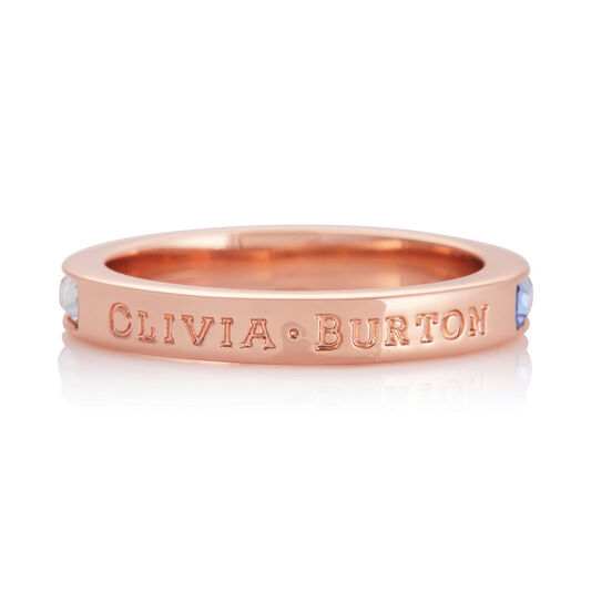 Rainbow Baguette Ring Rose Gold (S)