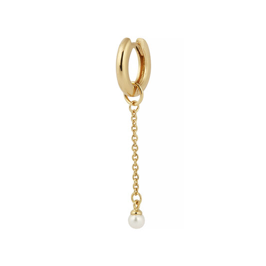 Pearl Drop Huggie Charm