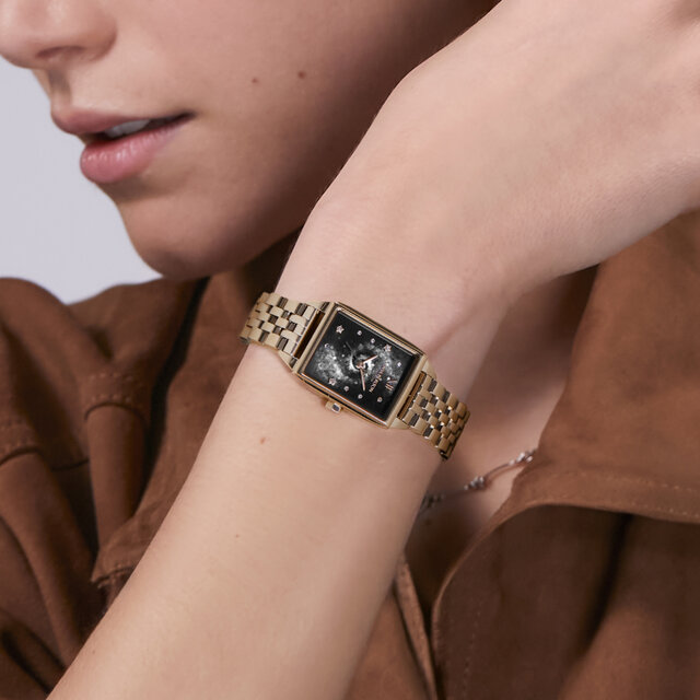 21mm Celestial Townhouse Black & Rose Gold Bracelet Watch