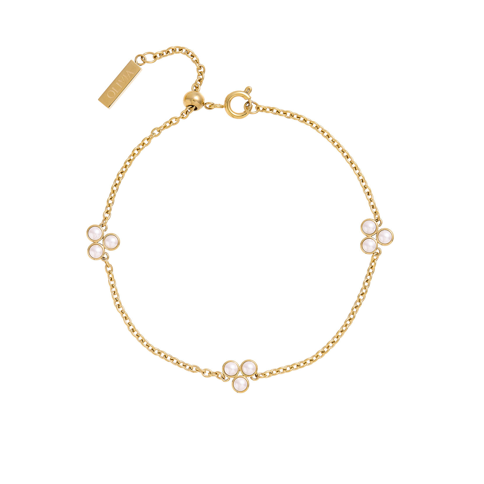 Classic Pearl Cluster Gold Bracelet
