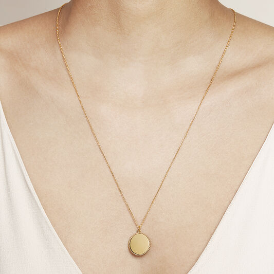 Engravables Disc Necklace Gold