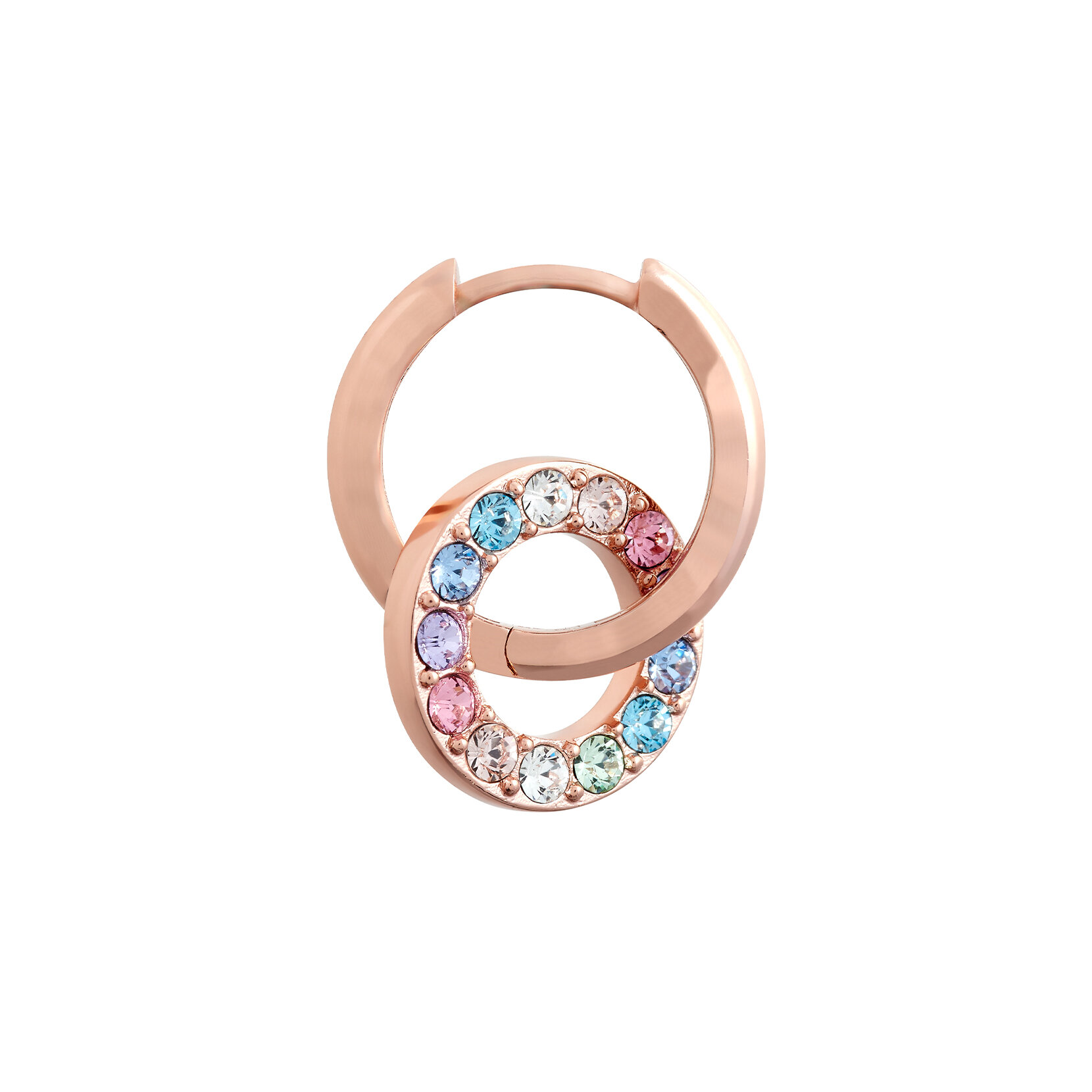 Rose Gold Rainbow Halo Earrings