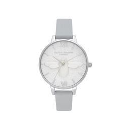 Glitter 3D Bee, Eco Light Gray & Silver