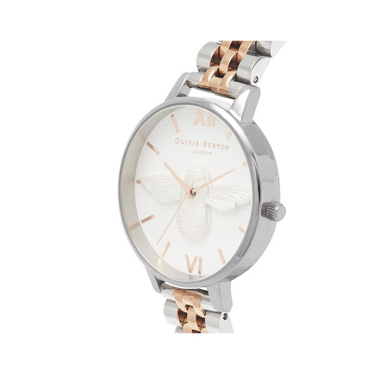 3D Bee Bracelet Silver & Rose Gold