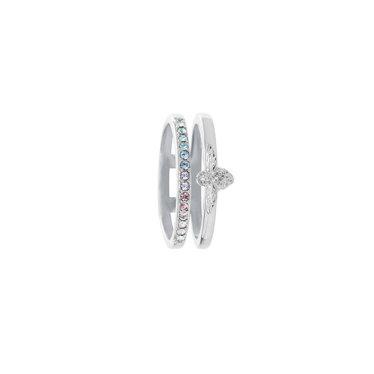Rainbow Bee Ring Silver (L)