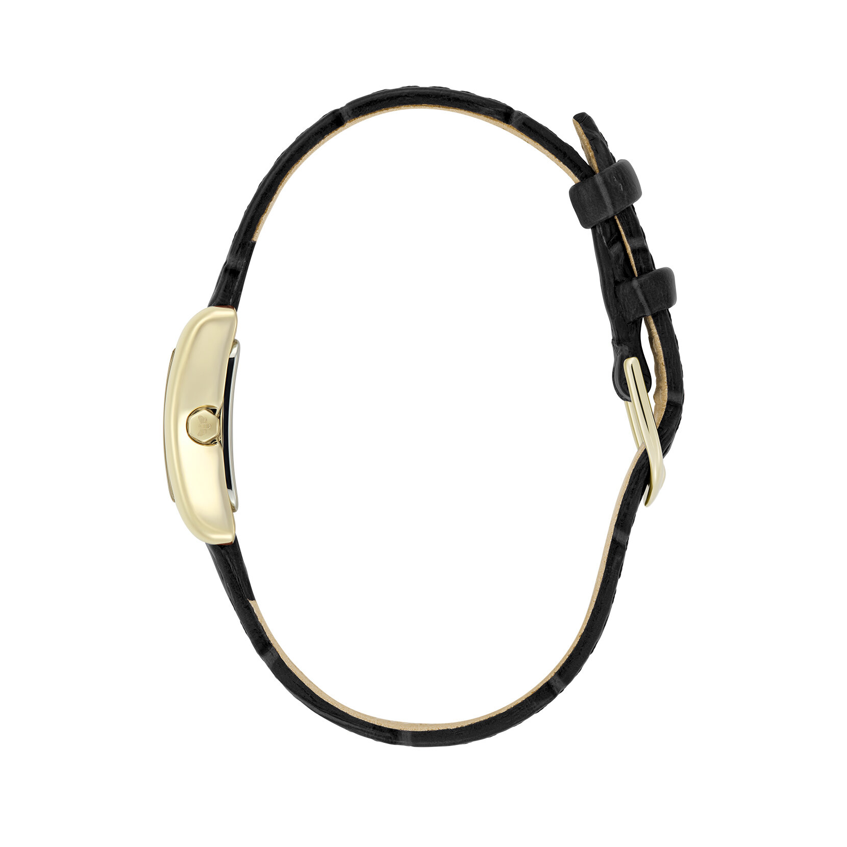 16mm Mini Grove Gold & Black Croc Leather Strap Watch