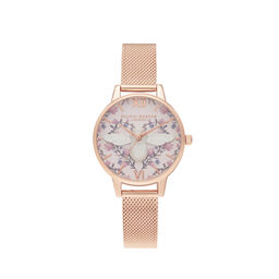 Meant to Bee Blush, Silver & Rose Gold Mesh