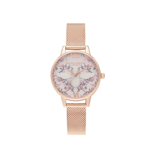 Meant to Bee Blush, Silver & Rose Gold Mesh