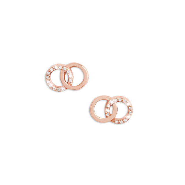 Rose Gold Interlink Stud Earrings