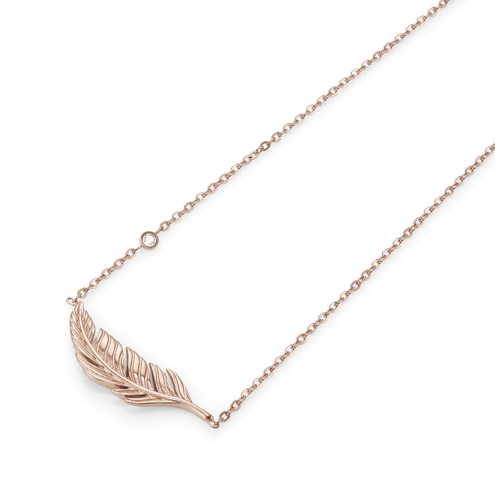 Feather Rose Gold Plated Necklace
