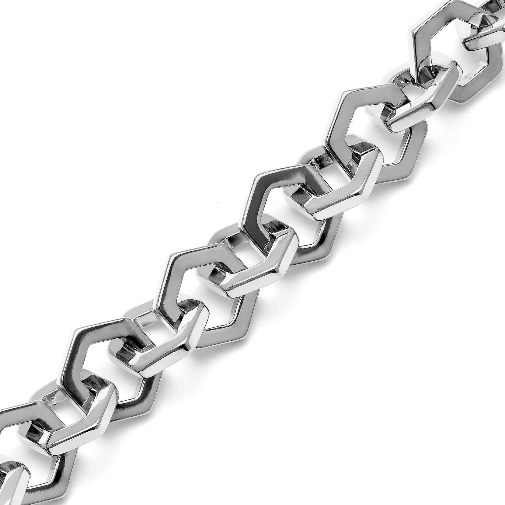 Honeycomb Silver Link Bracelet