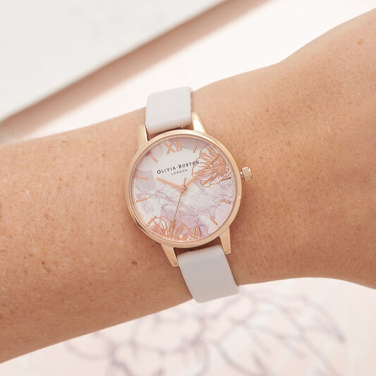 Abstract Florals Blush & Rose Gold Watch