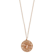 Lucky Bee Stone Set Rose Gold Pendant Necklace