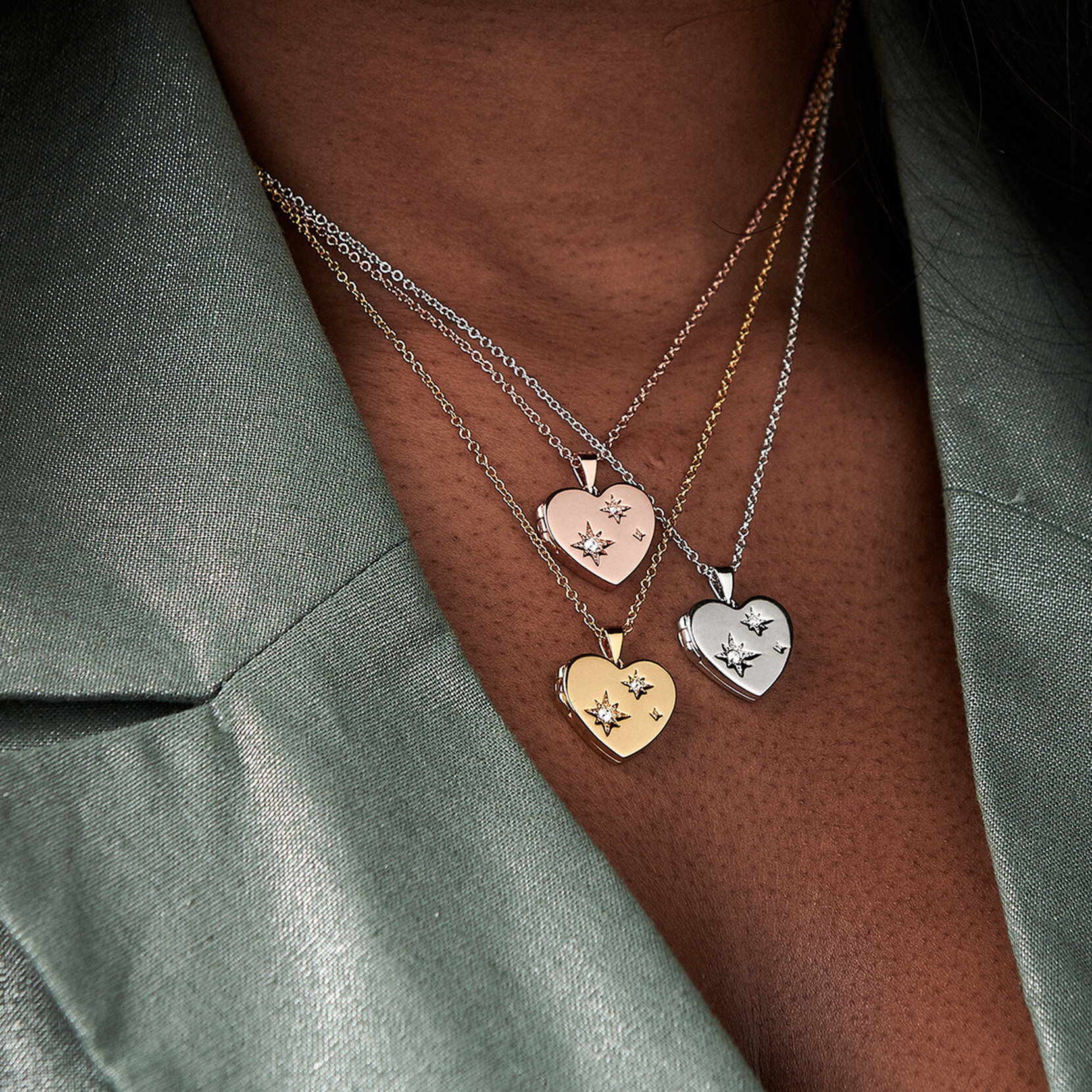 Rose Gold North Star Locket Necklace