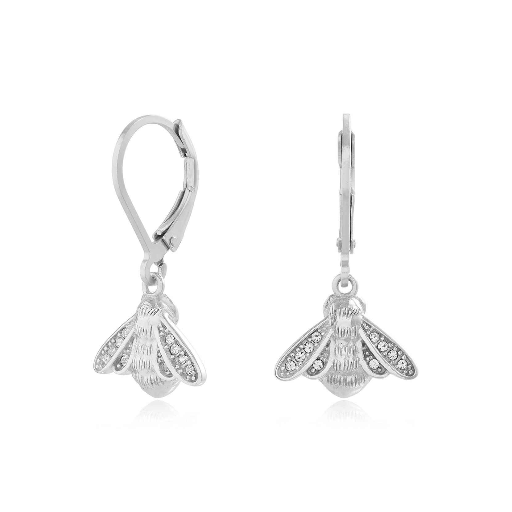 Olivia burton shop silver bee earrings