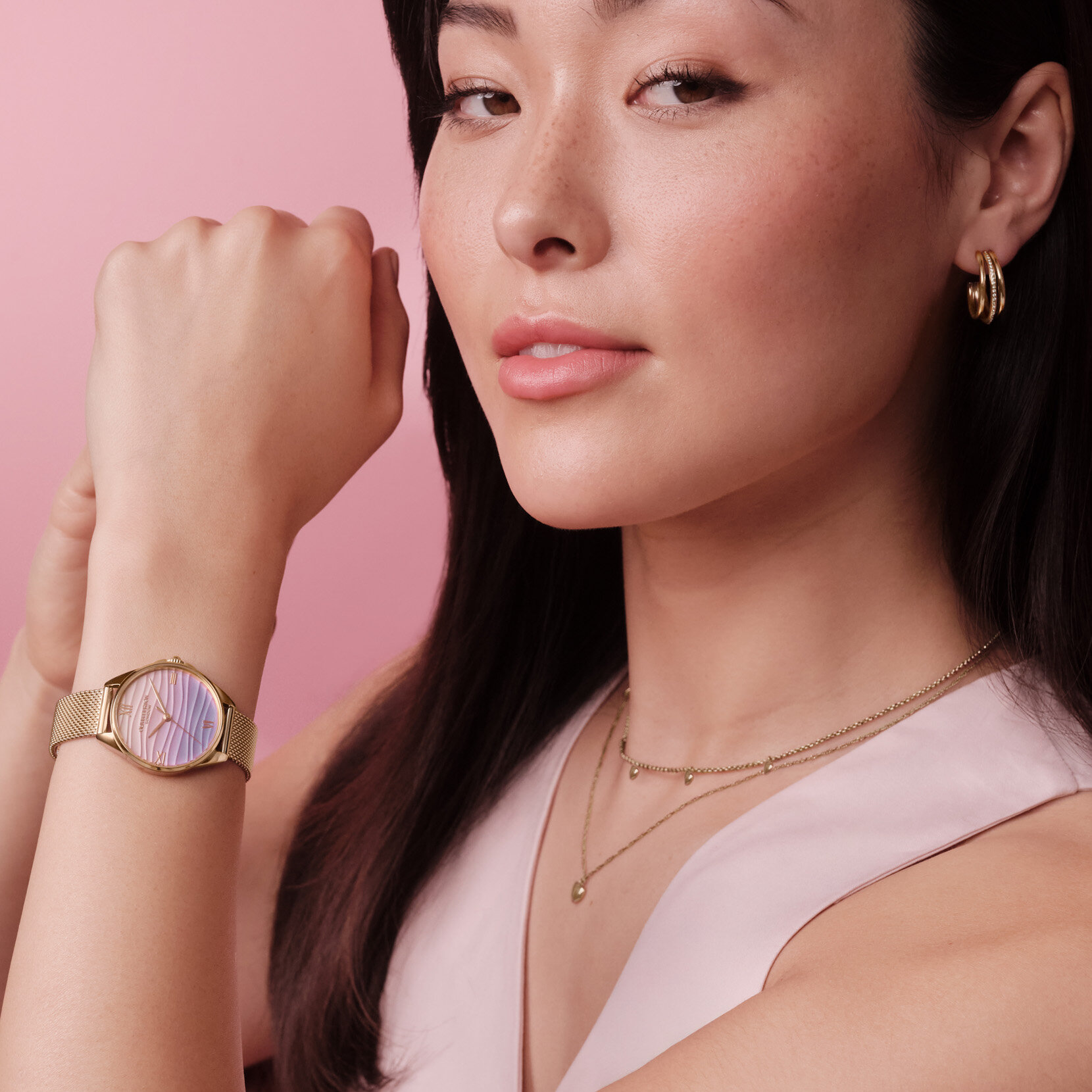 30mm Azure Purple Tone & Rose Gold Mesh Watch
