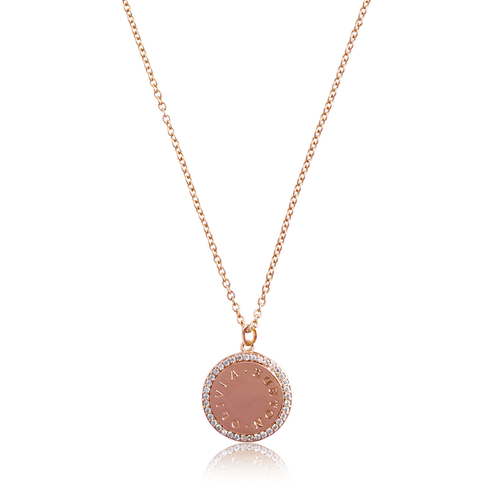 Bejeweled Classics Rose Gold Disc Necklace
