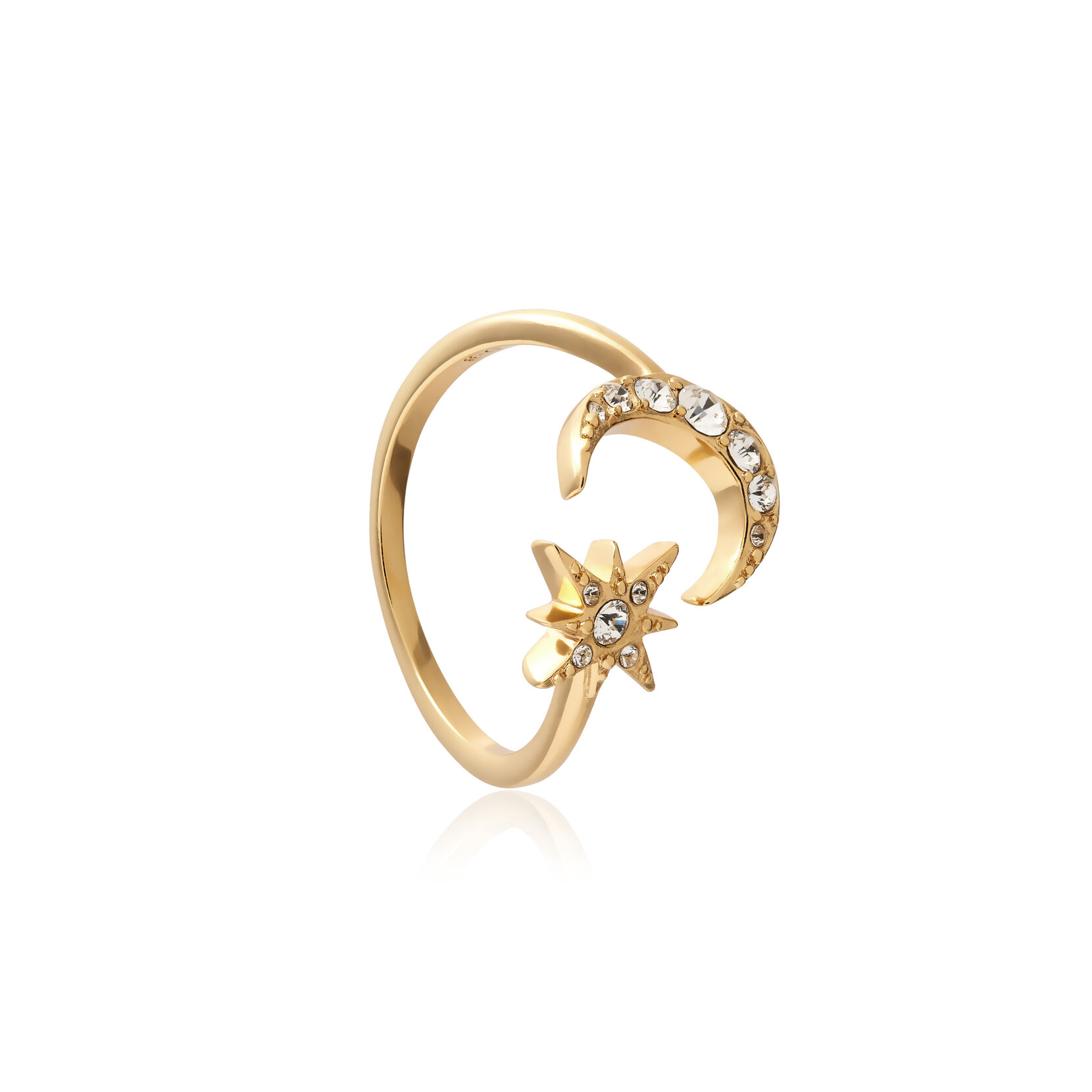 Gold Moon & Star Ring