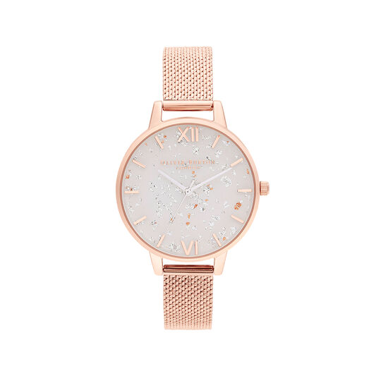 Celestial Rose Gold Bouclé Mesh