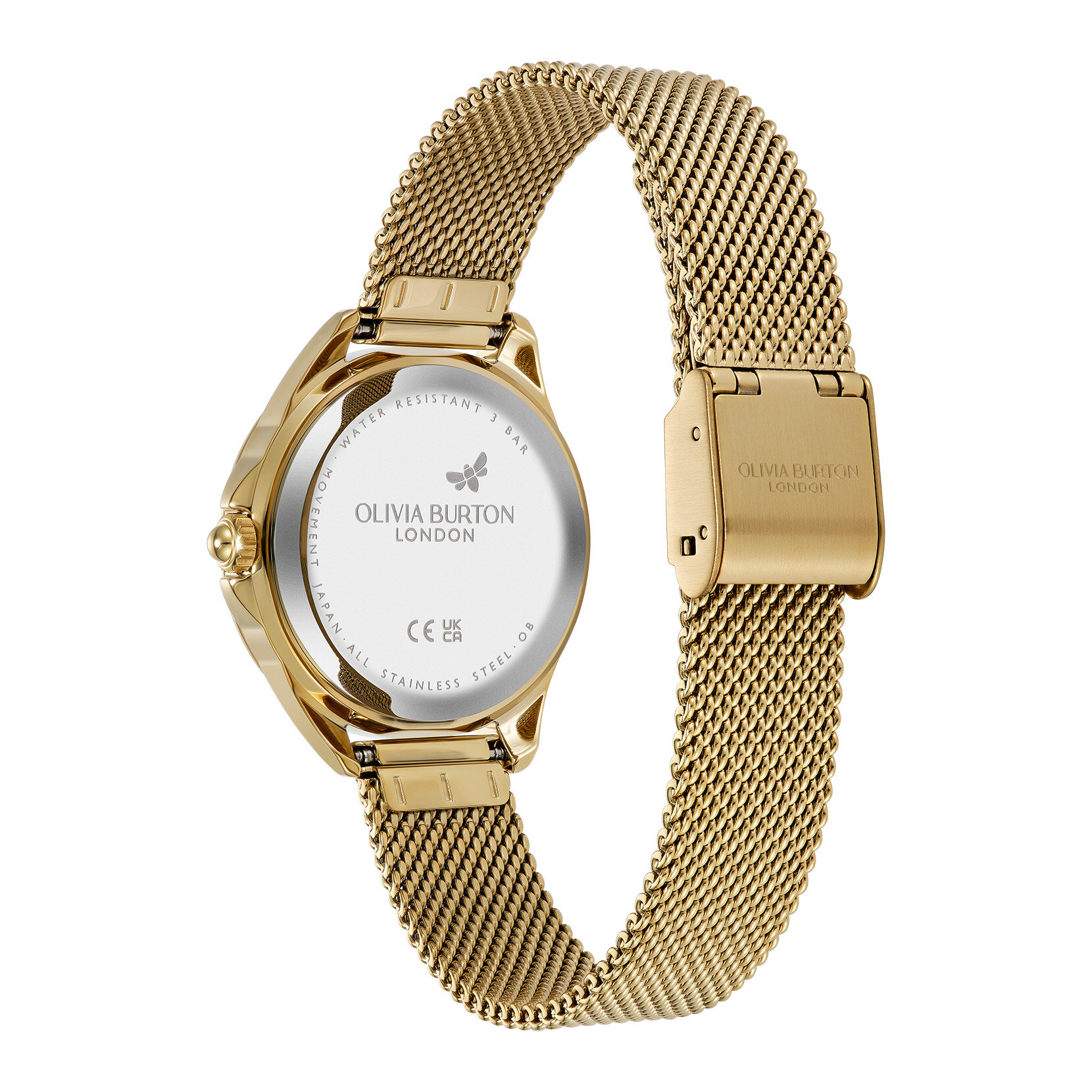 30mm Azure Blue Tone & Gold Mesh Watch