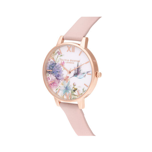 Painterly Prints Big Dial Dusty Pink & Rose Gold
