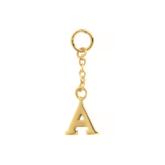 A Alphabet Huggie Charm Gold