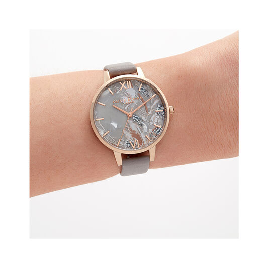 Abstract Florals Grey Lilac & Pale Rose Gold