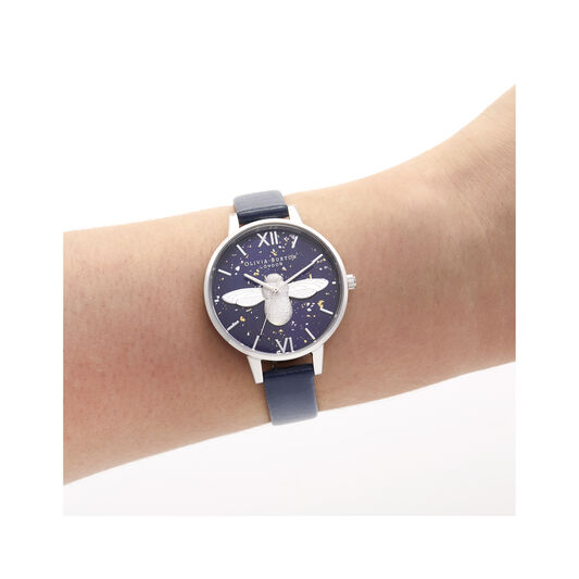 3D Bee, Midnight, Navy & Silver