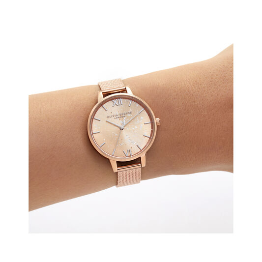 Celestial Demi Dial Watch with Boucle Mesh