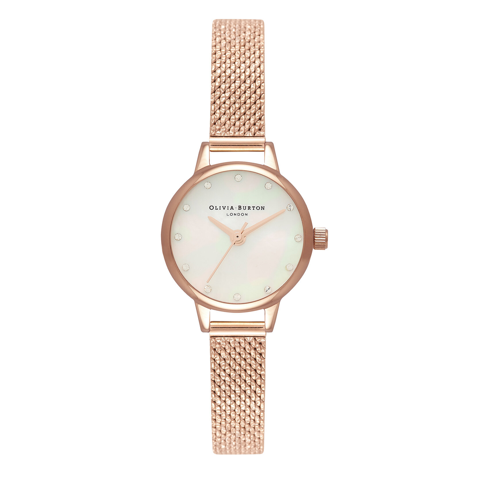 23mm White & Rose Gold Mesh Watch