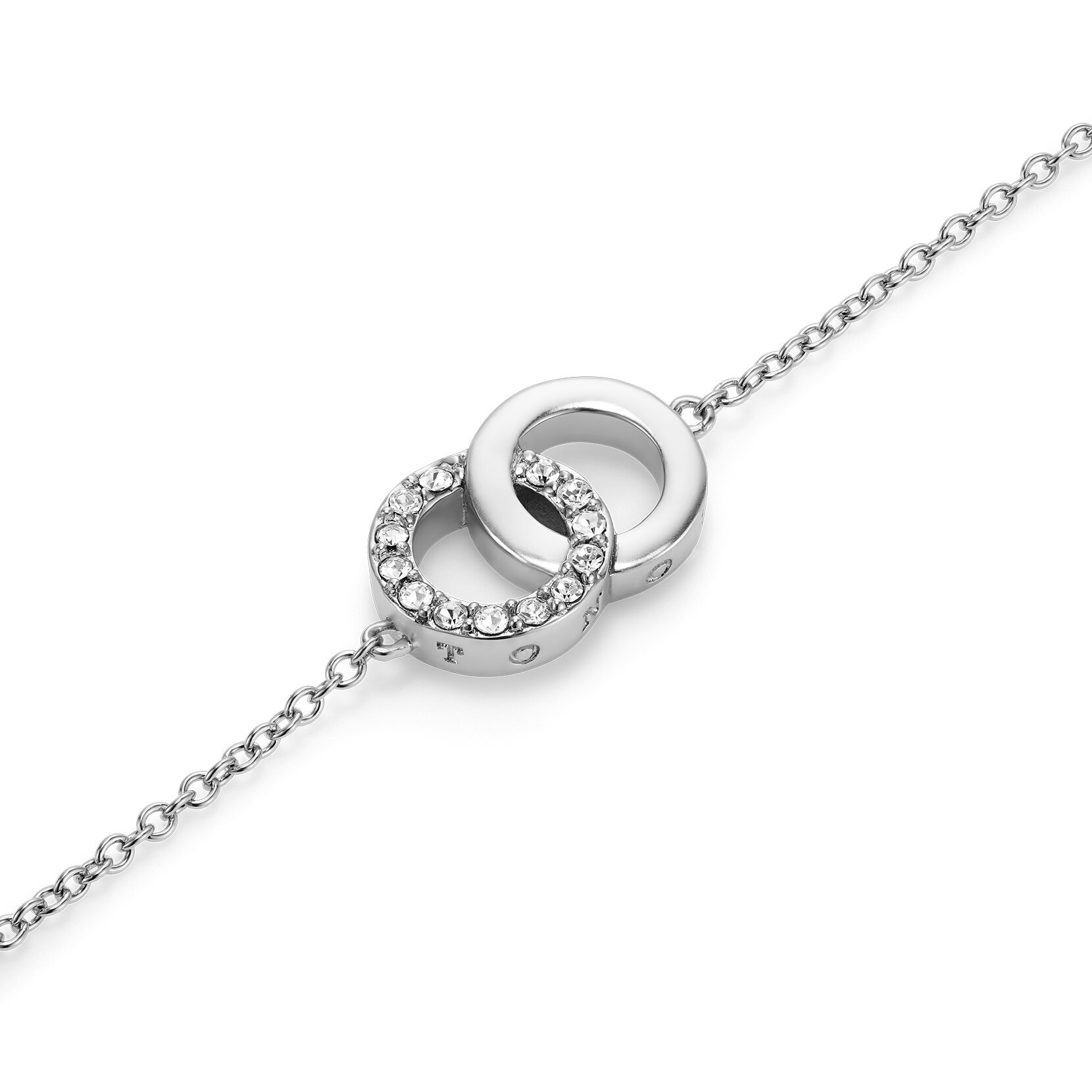 Bejewelled Interlink Chain Bracelet Silver