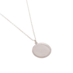  Engravables Disc Necklace Silver 
