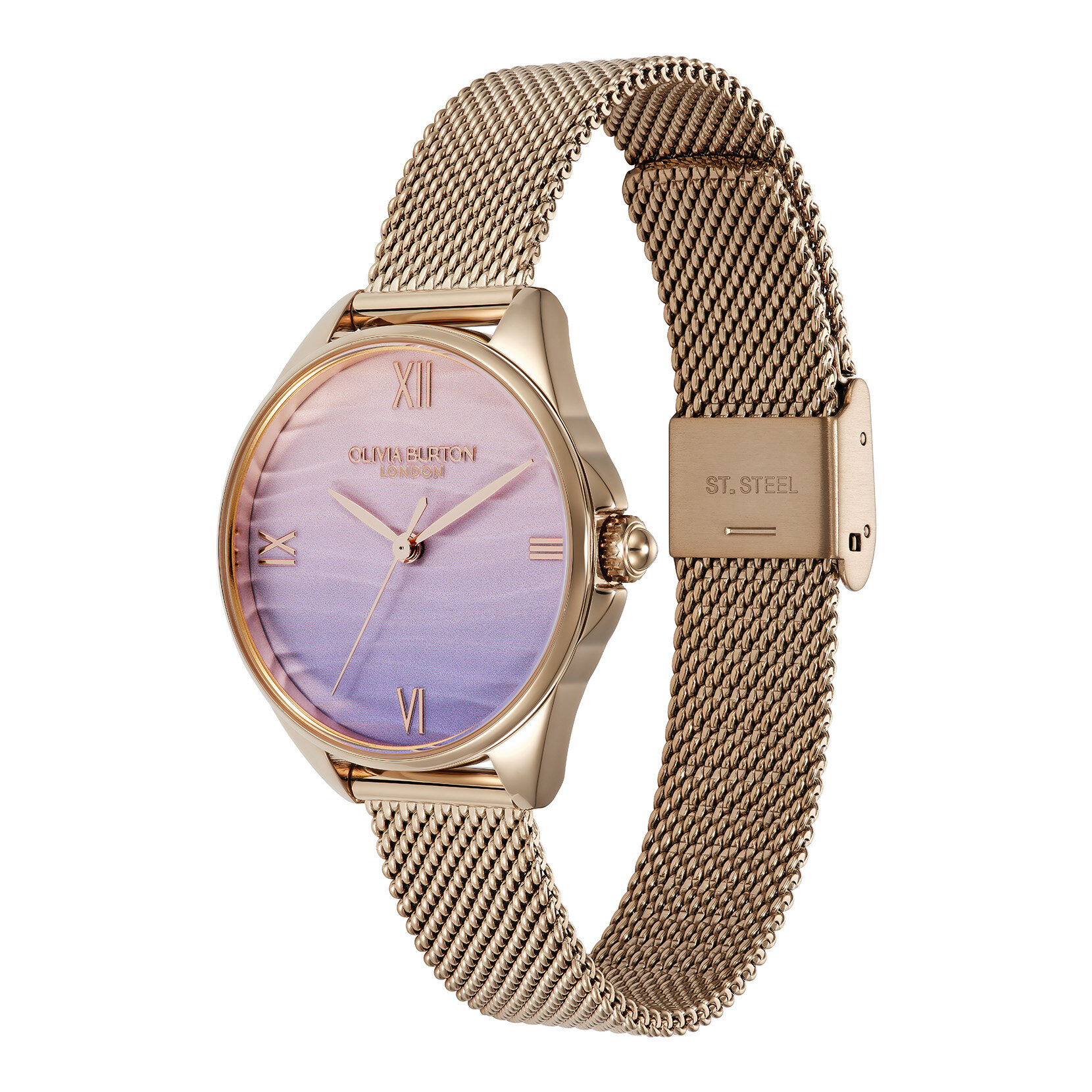 30mm Azure Purple Tone & Rose Gold Mesh Watch