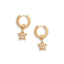 Celestial Star Charm Huggies Gold