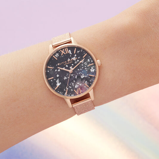 Celestial Rose Gold Boucle Mesh