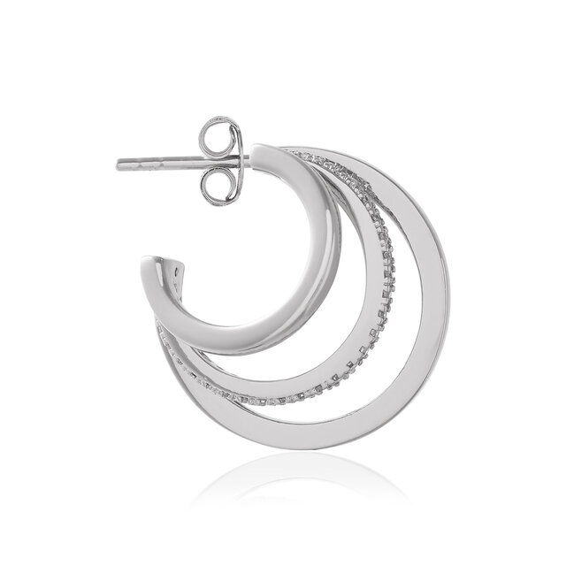 Silver Multi Hoop Earrings