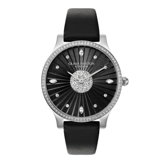 Olivia Burton Watch With 34mm Silver Woven Face Grey Leather Band OLIVIA BURTON | Accessories | Olivia Burton Watch With 34mm  main image 4