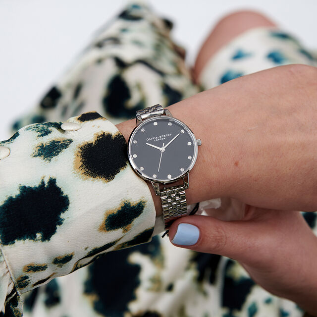 Classic Demi Dial Black & Silver Bracelet Watch