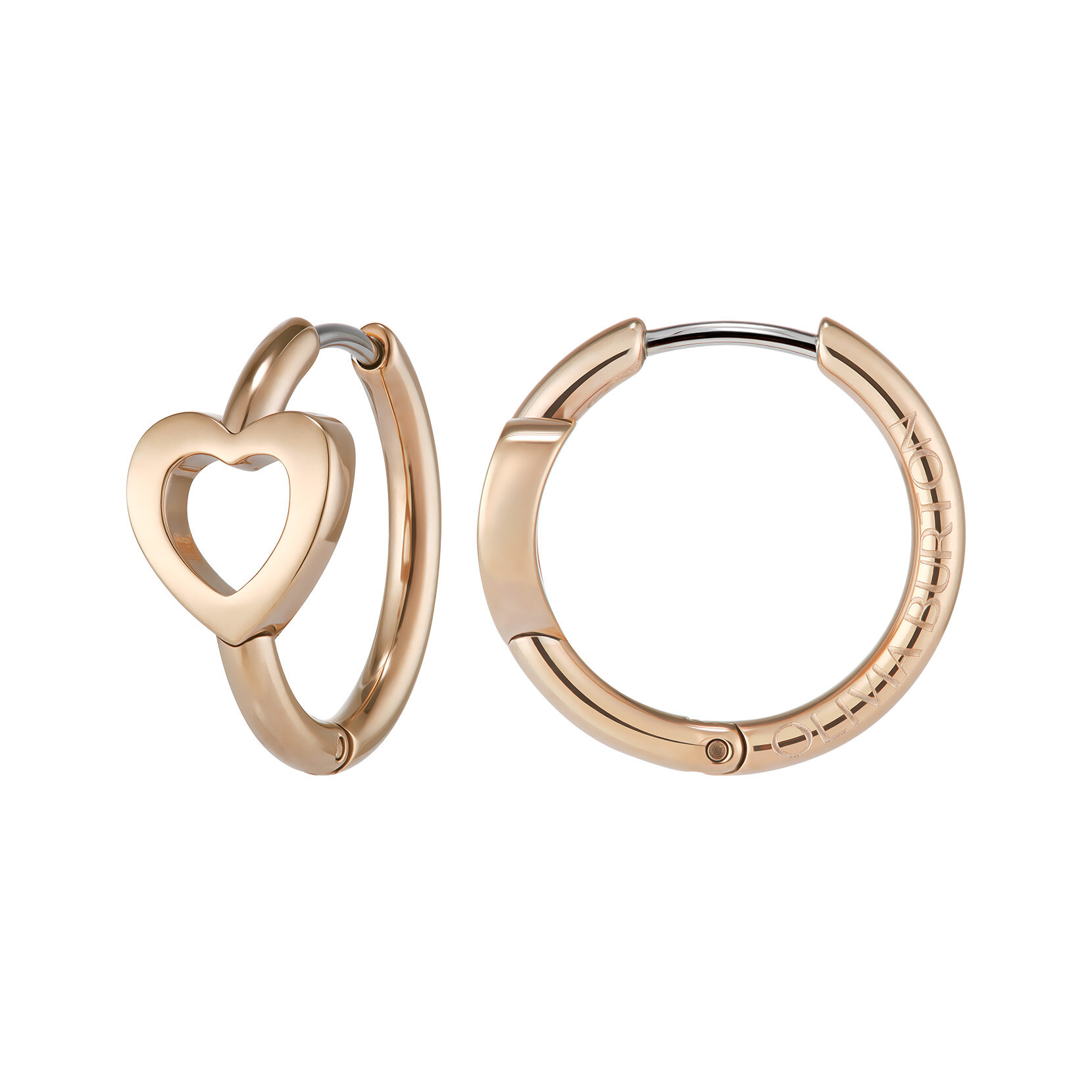 Kindred Interlink Heart Rose Gold Plated Hoop Earrings
