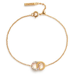 Bejewelled Classics Rainbow Interlink Chain Bracelet Gold