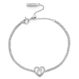 'C' Heart Initial Chain Bracelet Silver