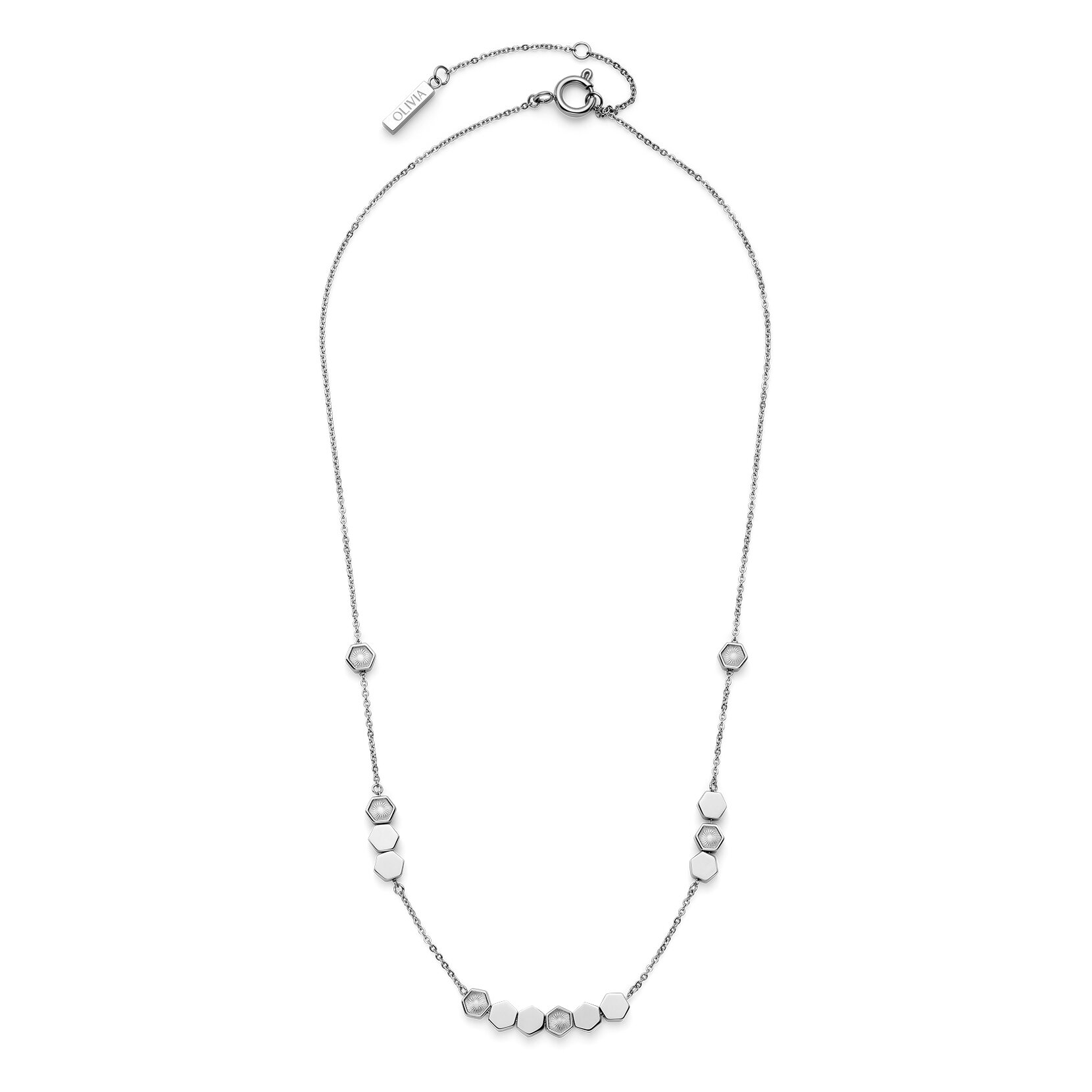 Petite Honeycomb Silver Tone Necklace