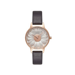  Flower Show 3D Daisy Black & Rose Gold Watch 