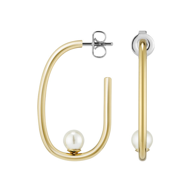 Pearls & Beads Gold Plated Hoop Earrings